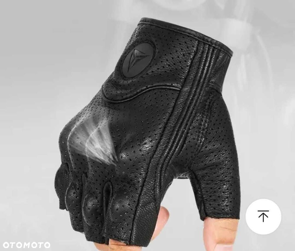 Rękawice skórzane bez palcy motocyklowe - 2