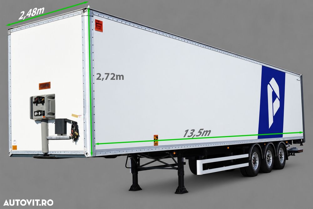 Fruehauf / SEMIREMORCĂ FURGON / STANDARD / PLATFORMĂ HIDRAULICĂ DHOLLANDIA - 1.500 KG / PODEA REZISTENTĂ (HEAVY-DUTY) / SAF / - 2