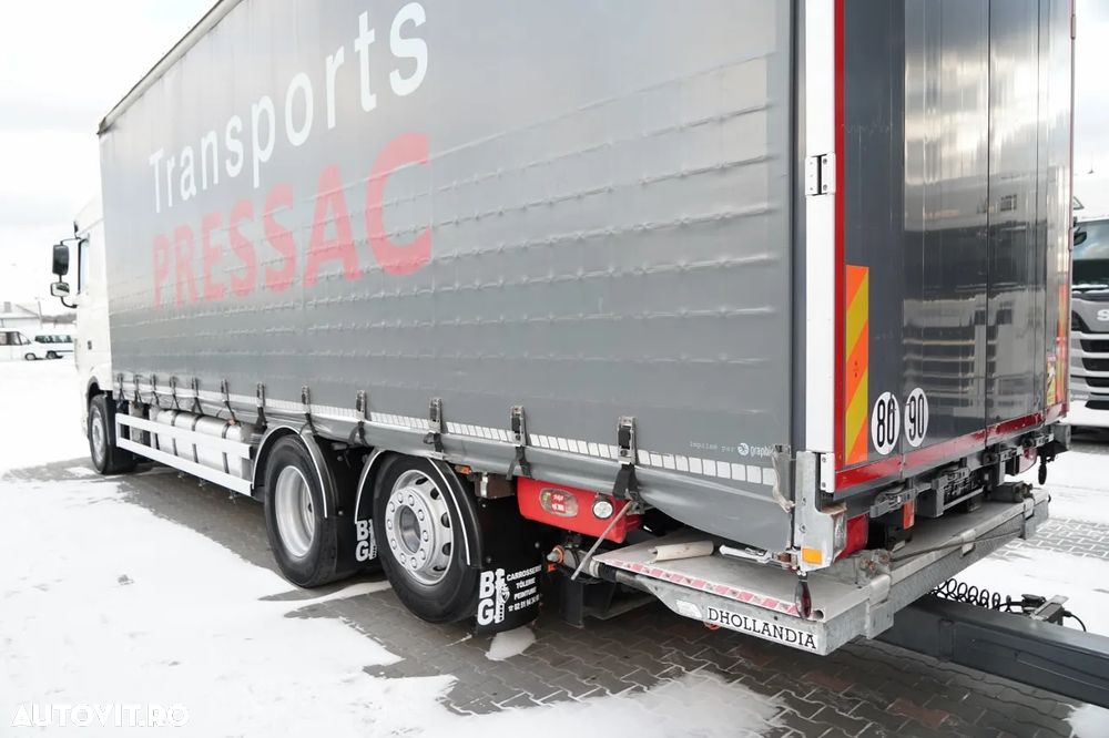 DAF XF 480 / COMBINAȚIE TANDEM / 120 M3 / DRIVE-THROUGH / PUNTE RIDICATĂ / PUNTE DE DIRECȚIE / PLATĂ PENTRU ȘI ȘI PLĂȚI / DHOLLANDIA LIFT / I-PARK COOL / + LECITRAILER / PUNȚI SAF - 9