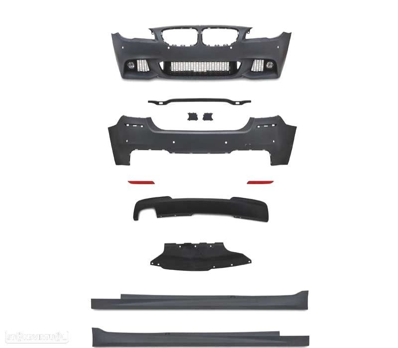KIT CARROÇARIA BMW F10 10-13 LOOK M TECH PDC SRA - 2