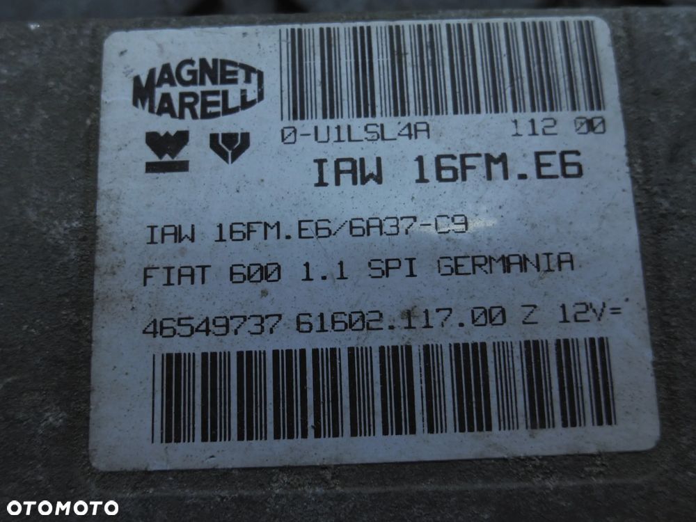 KOMPUTER SILNIKA FIAT SEICENTO 1.1 IAW16FME6 46555916 POSIADAM 4 SZT - 6