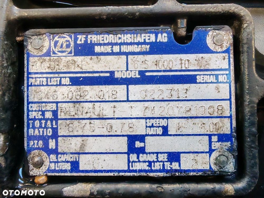 SKRZYNIA BIEGÓW RENAULT PREMIUM MIDLUM DXI 6S1000TO 20781908 - 5