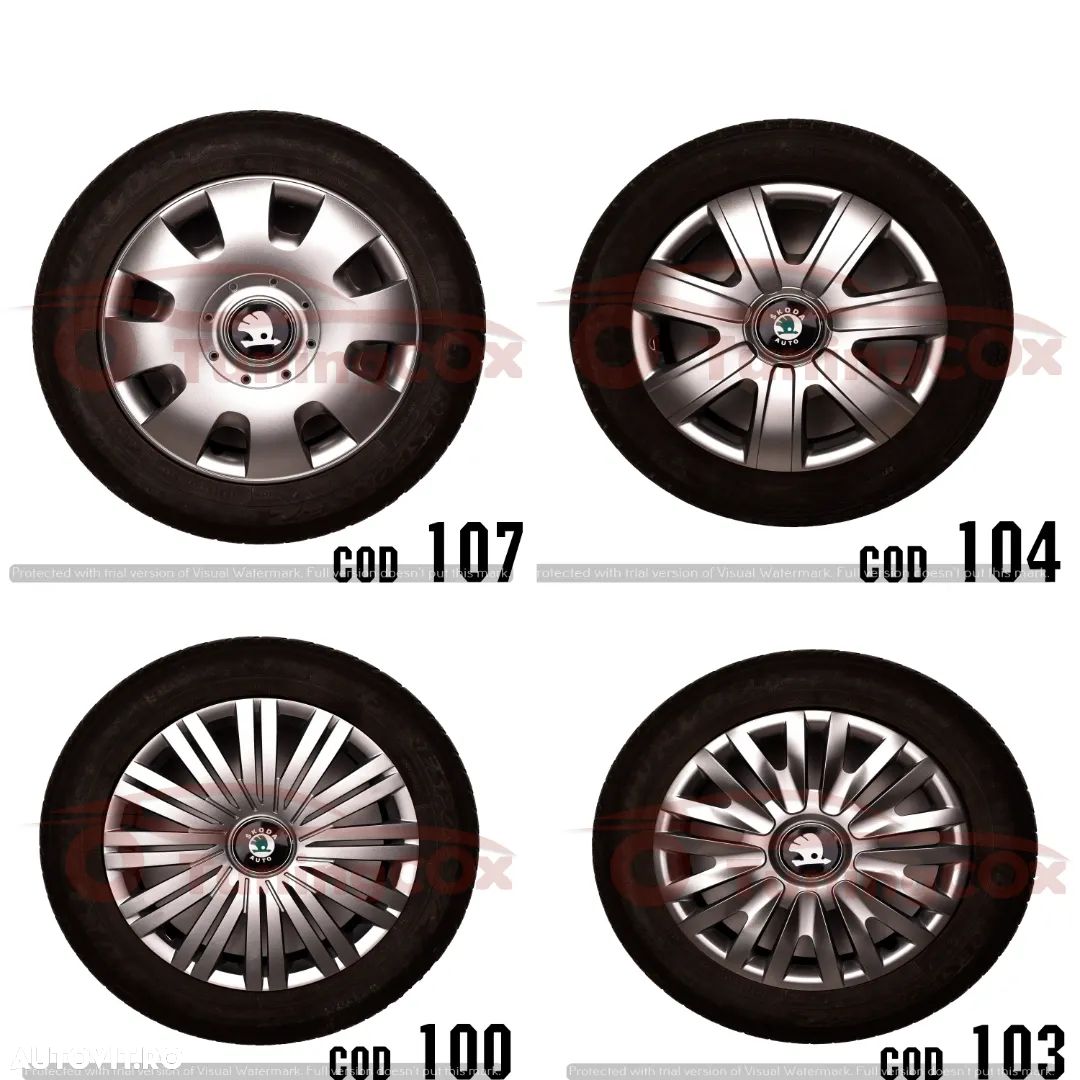 Capace roti SKODA R13 La set de 4 buc,Capace janata aliaj - 1