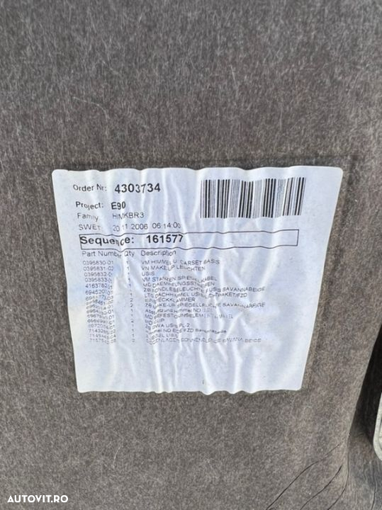 plafon interior crem seria 3 e90 - 2