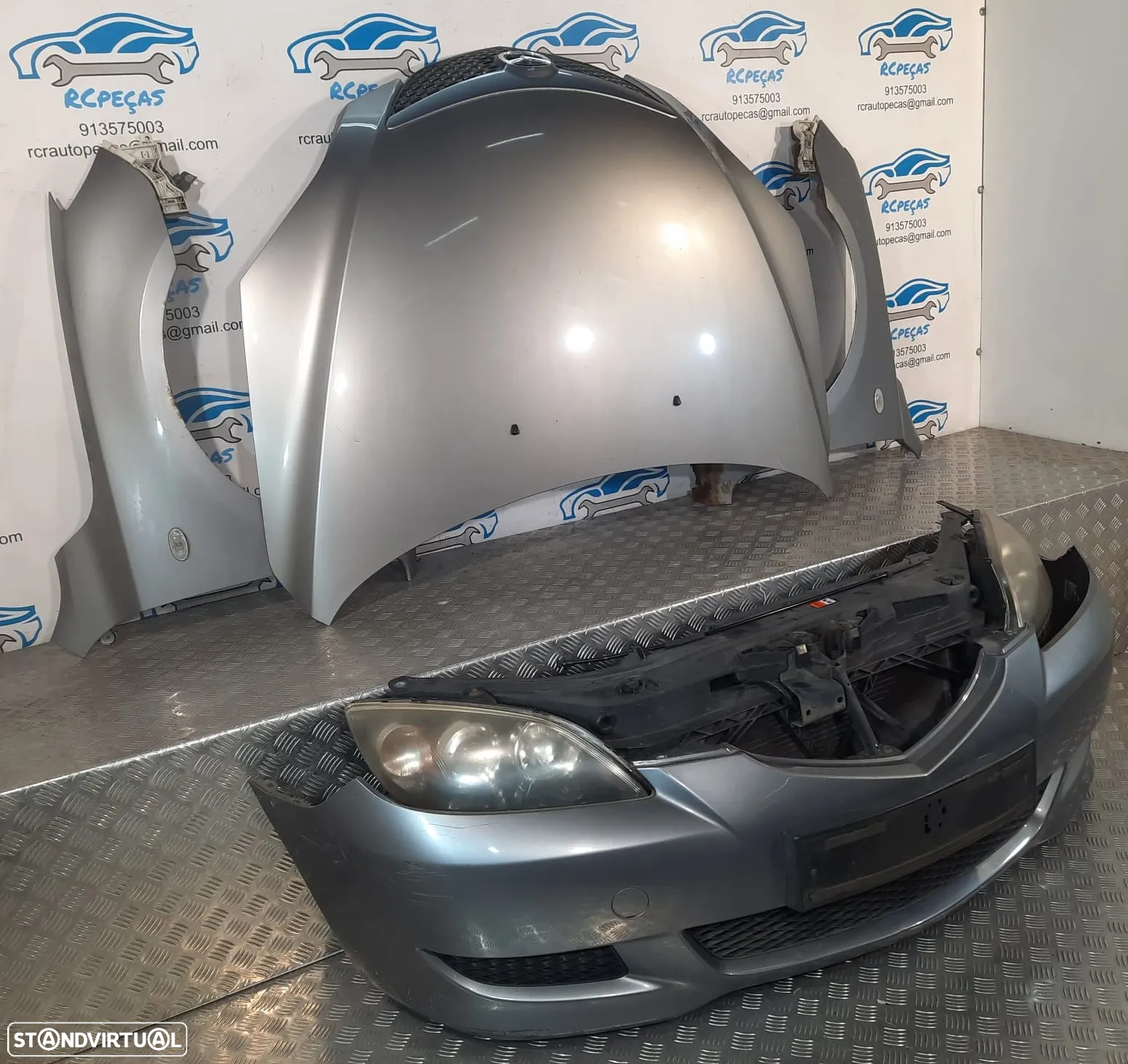 FRENTE COMPLETA MAZDA 3 BK CAPOT PARACHOQUES GUARDA-LAMAS OTICAS RADIADOR VENTILADOR FRENTE FIBRA REFORÇO - 4
