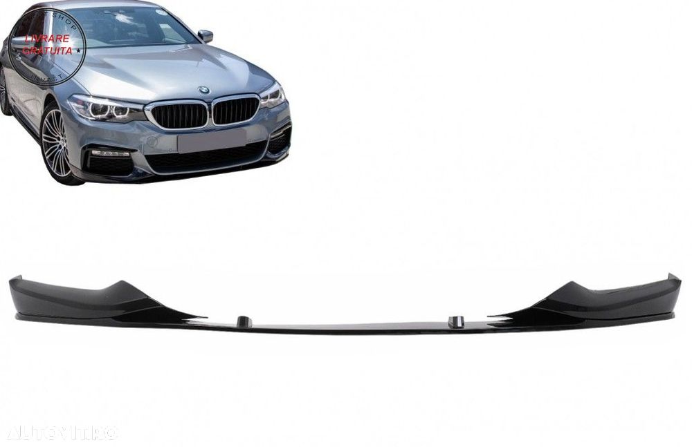 Prelungire Bara Fata Negru Lucios BMW Seria 5 G30 G31 (2017-2019) M Sport Design- livrare gratuita - 13