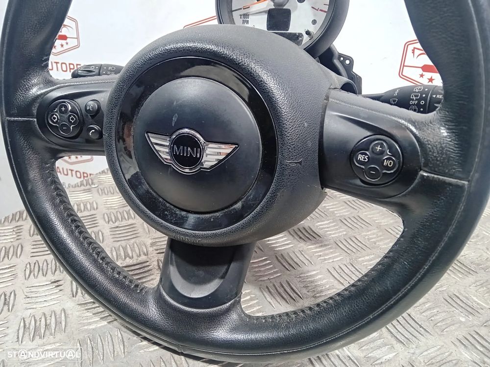 Volante com Airbag Mini Cooper R56 De 3 braços em Pele - 9