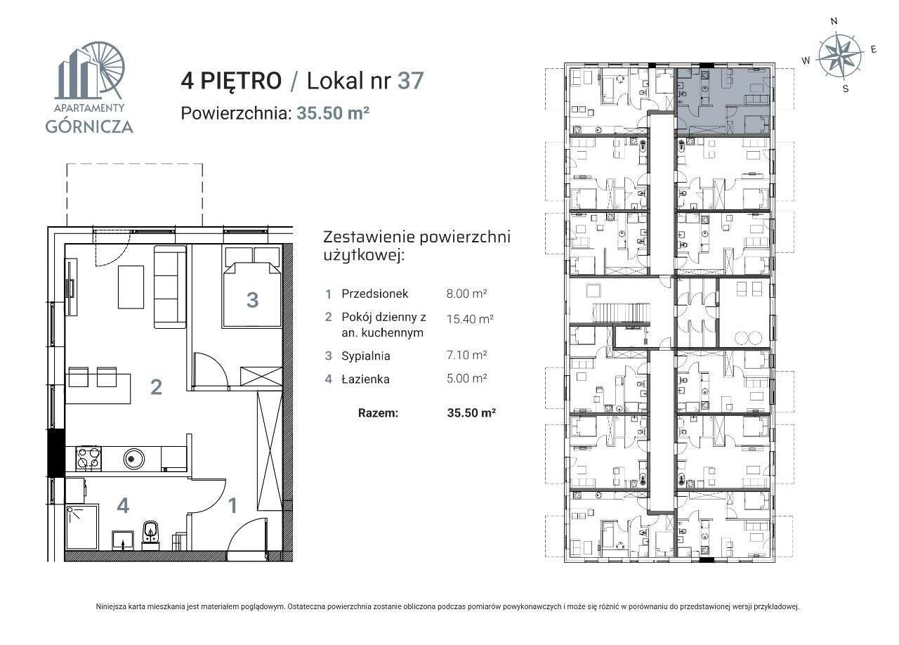 Nowe Apartamenty Górnicza Lokal nr 37 - 35,2 mkw - Pełny obrazek: 3/12