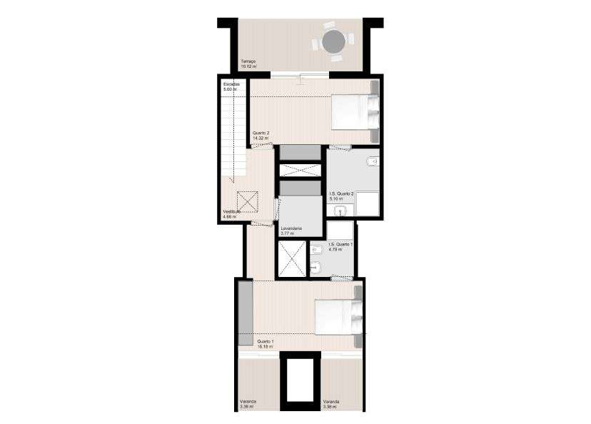 WHITE II praias T2 Duplex, ótimas áreas, garagem individual 2 carros - Grande imagem: 3/47