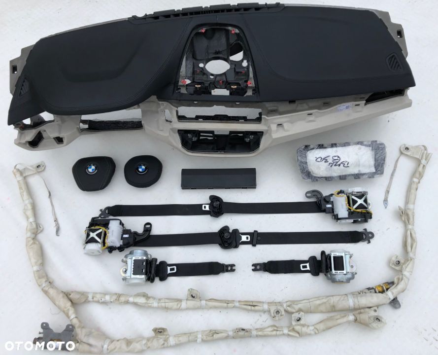 BMW 5 6 G30 G31 G32 F90 DESKA KONSOLA KOKPIT PULPIT PÓŁKA PARAPET PODUSZKI AIRBAG KOLAN PASY SKÓRA - 3