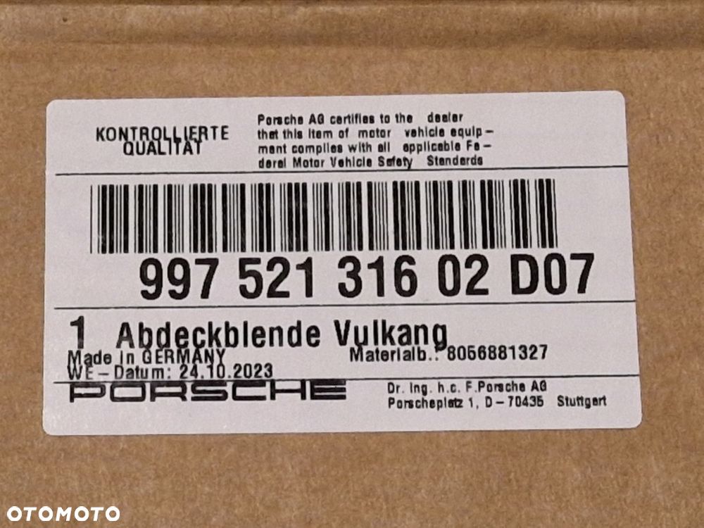 Porsche 911 Boxter Cayman 99752131602 OSŁONA FOTELA PRAWA NOWA ORYGINAŁ - 4