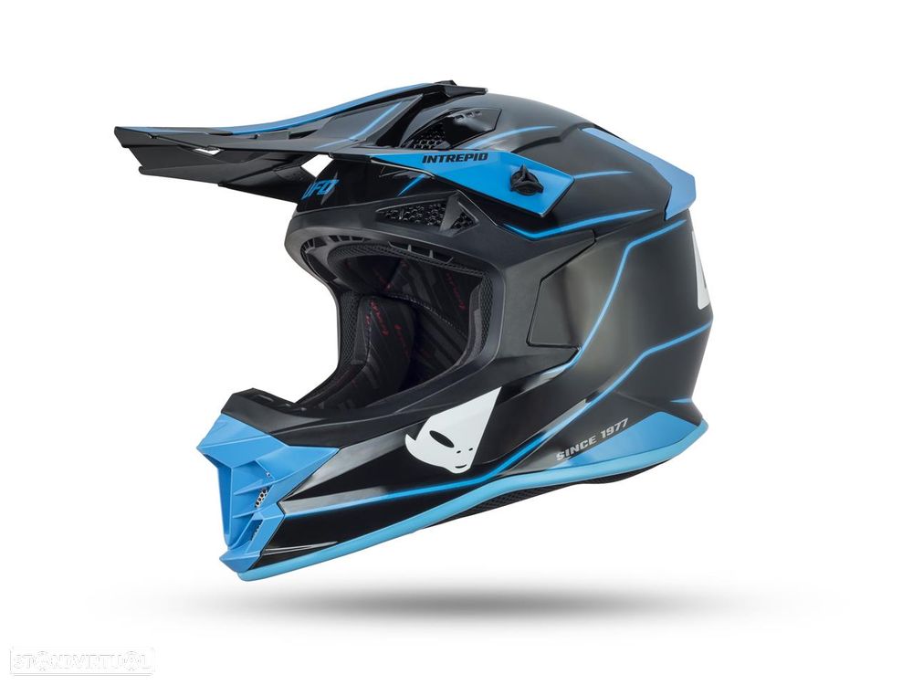 capacete ufo intrepid preta/azul, tamanho s - 1