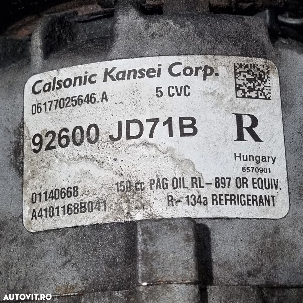 Compresor clima Nissan X - Trail T31 2.0 2007 - 2013 150CP M9R (1469) Diesel 92600JD71B - 6