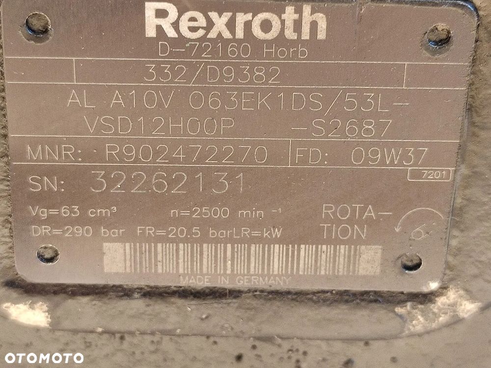 Pompa hydrauliczna Rexroth R902472270 AL A10V O63EK1DS JCB 541-70 - 11