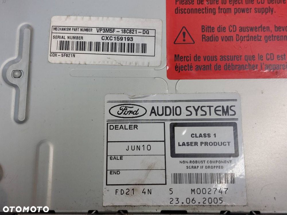 RADIO ODTWARZACZ FORD C-MAX I MK1 VP3M5F-18C821-DG 4M5T-18B988-AE - 3