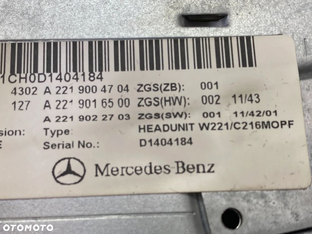 MERCEDES 221 lift radio nawigacja A 2219004704 - 3