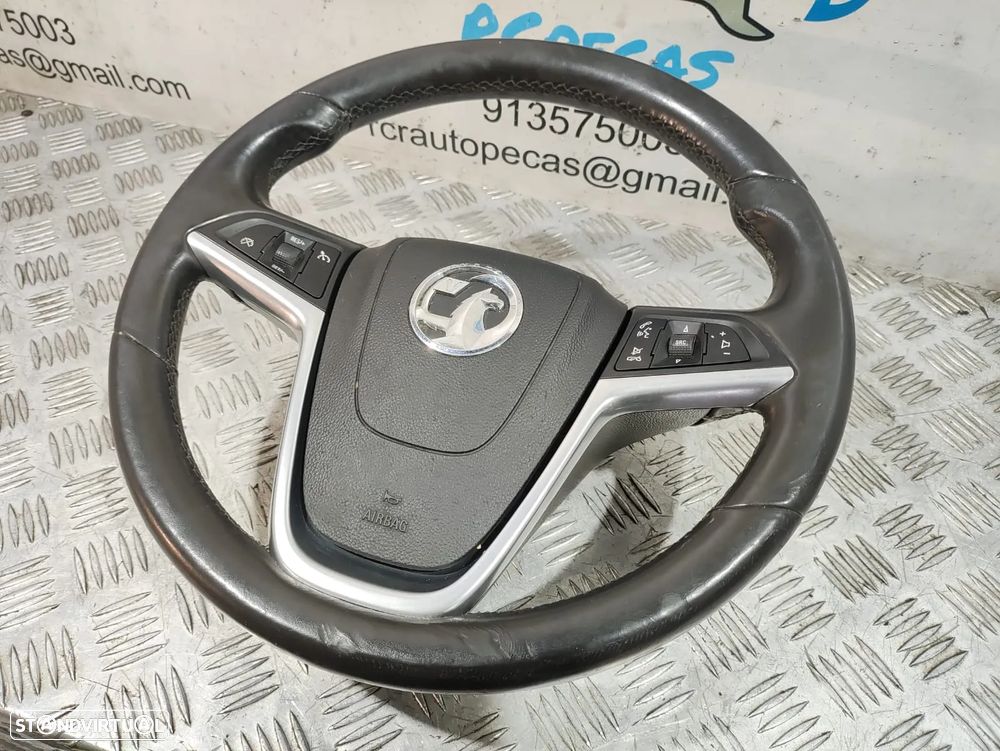 Volante Completo Opel Insignia A pele perfurada comandos multifunções - 2