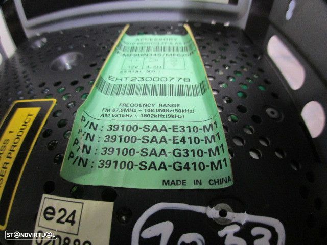 Radios 39100SAAG410M1 39100SAAG310M1 39100SAAE410M1 39100SAAE310M1 50106923 39100SAAG312N5 HONDA JAZZ 2 2004 1.2 78CV 5P PRETO ORIGINAL MF9HN34S MF625RV - 6