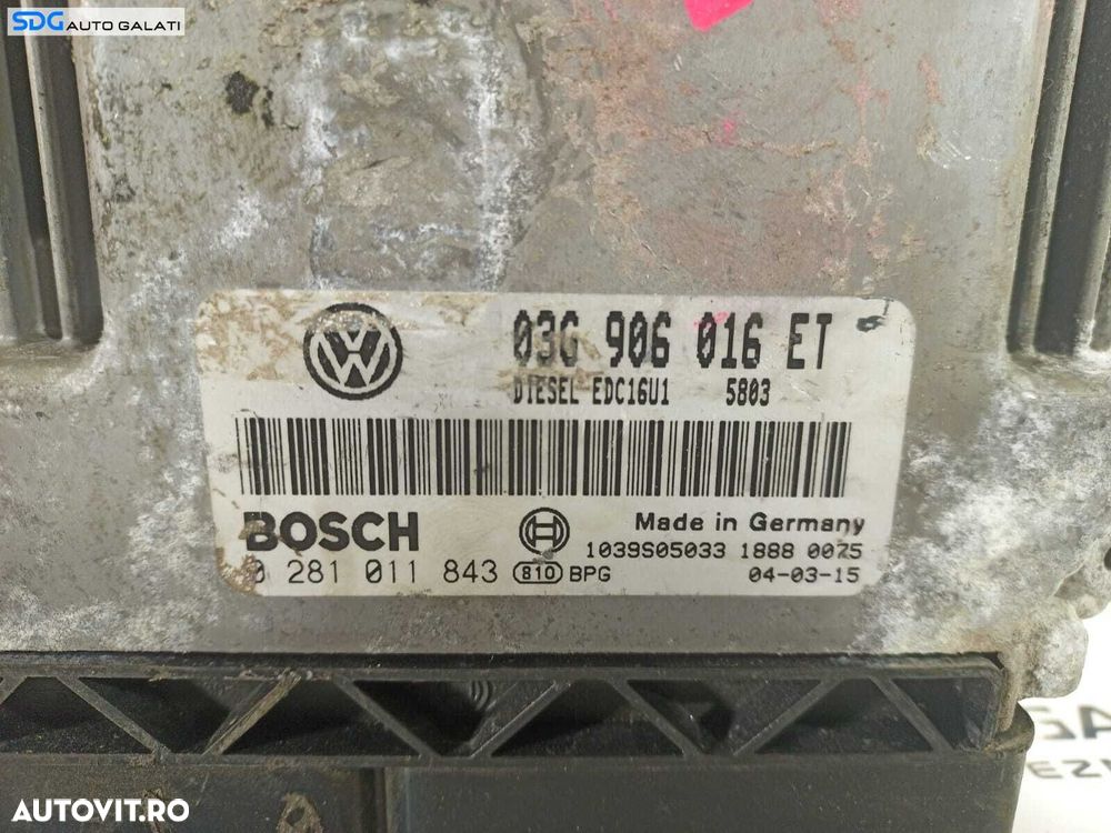 ECU Calculator Motor Volkswagen EOS 2.0 TDI 2006 - 2011 Cod 03G906016ET 0281011843 [L2229] - 2