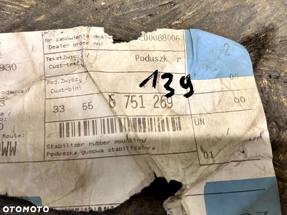 BMW SERII 3 E46 GUMA DRĄZKA STABILIZATORA PRZÓD ORYGINAŁ 23.5MM 33556751269 6751269 - 3