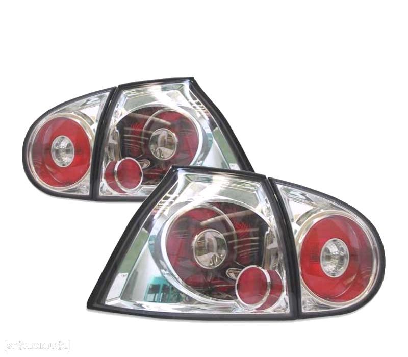 FAROLINS VOLKSWAGEN VW GOLF MK5 03-08 LOOK LEXUS FUNDO CROMADO - 1