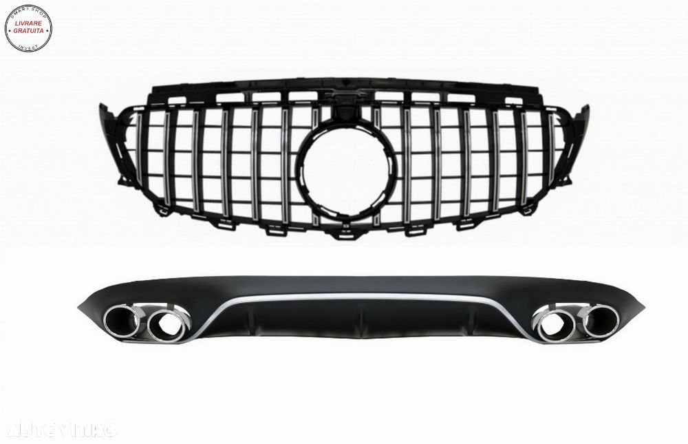 Difuzor Bara Spate cu Grila Centrala Mercedes E-Class C238 AMG Sport Line (2016+) - livrare gratuita - 1