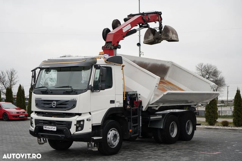 Volvo FMX 380 / 6x4 / BASCULATOR + HDS HMF 1820 K2 / HYDRODOLTA / RADIOCOMANDĂ / GRAPPA / ROTATOR / - 6