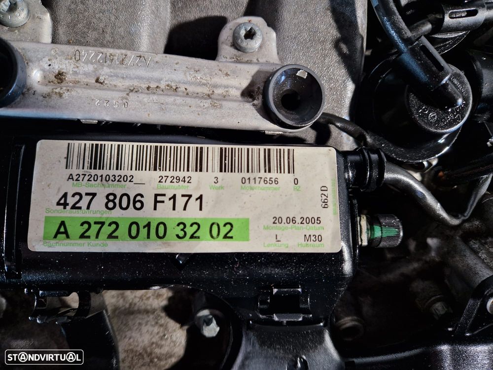 Motor Completo Mercedes Benz SKL 280 R171 3.0i V6 24V 231CV M272.942 272.942 M272942 M272 - 8