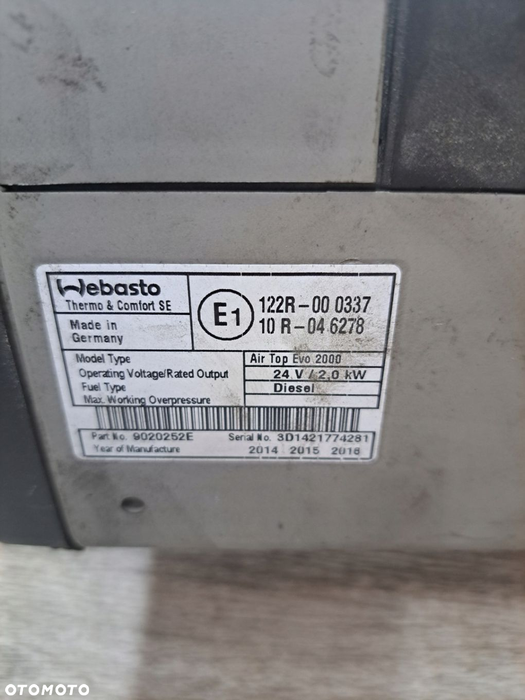 WEBASTO OGRZEWANIE POSTOJOWE RENAULT GAMA T RANGE - 3