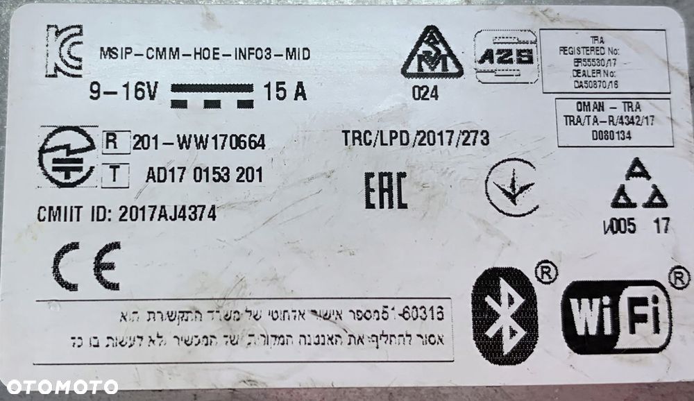 INSIGNIA B MODUŁ RADIA HARMAN INFO3 CSM 39238900 - 12