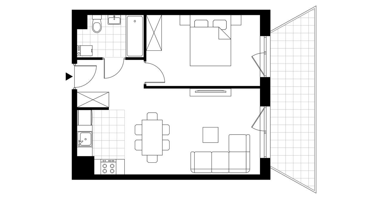 2-pokojowe mieszkanie 43m2 + balkon Bez Prowizji - Pełny obrazek: 3/23