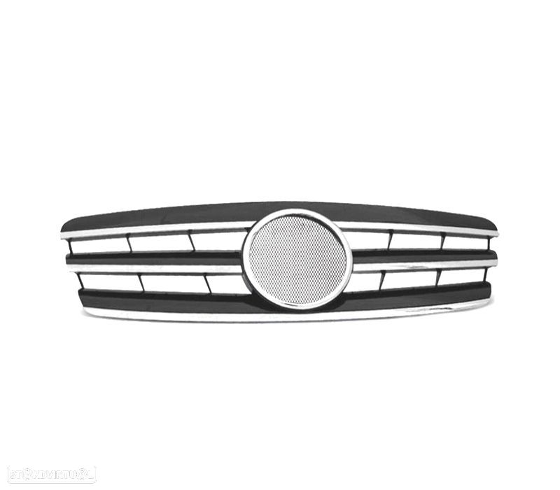 GRELHA MERCEDES C W203 00-07 SPORTLOOK CROMADA PRETA - 2