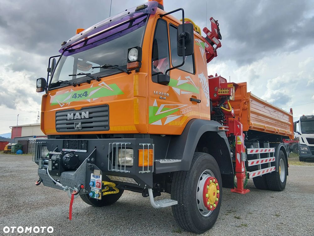 MAN Dłuzyca Man le 220 4x4 hds wywrotka wciagarka energetyka kiper blokady komunalny czołownica - 14