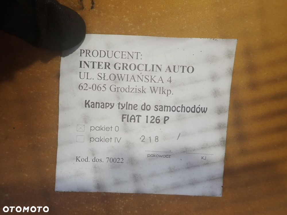 OPARCIE FOTELA TYŁ FIAT 126P - 3