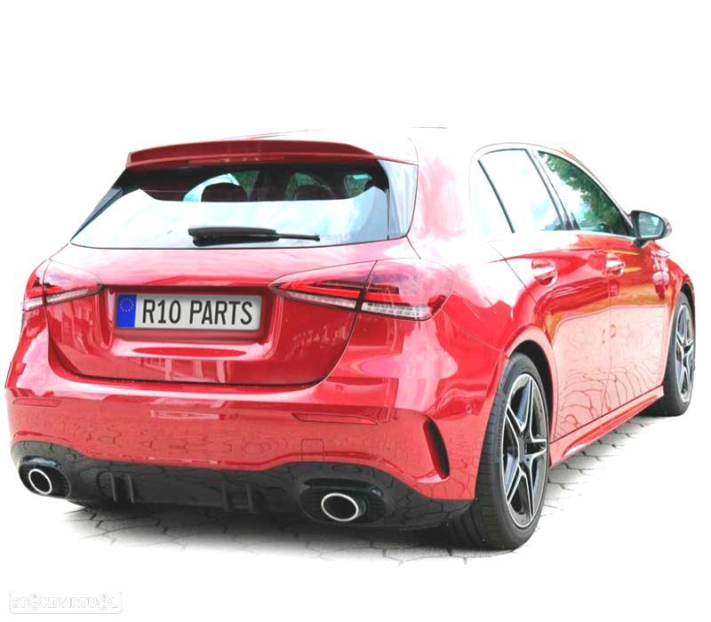 DIFUSOR MERCEDES CLASE A W177 18- A35 LOOK AMG PRETO BRILHANTE + PONTEIRAS ESCAPE - 2
