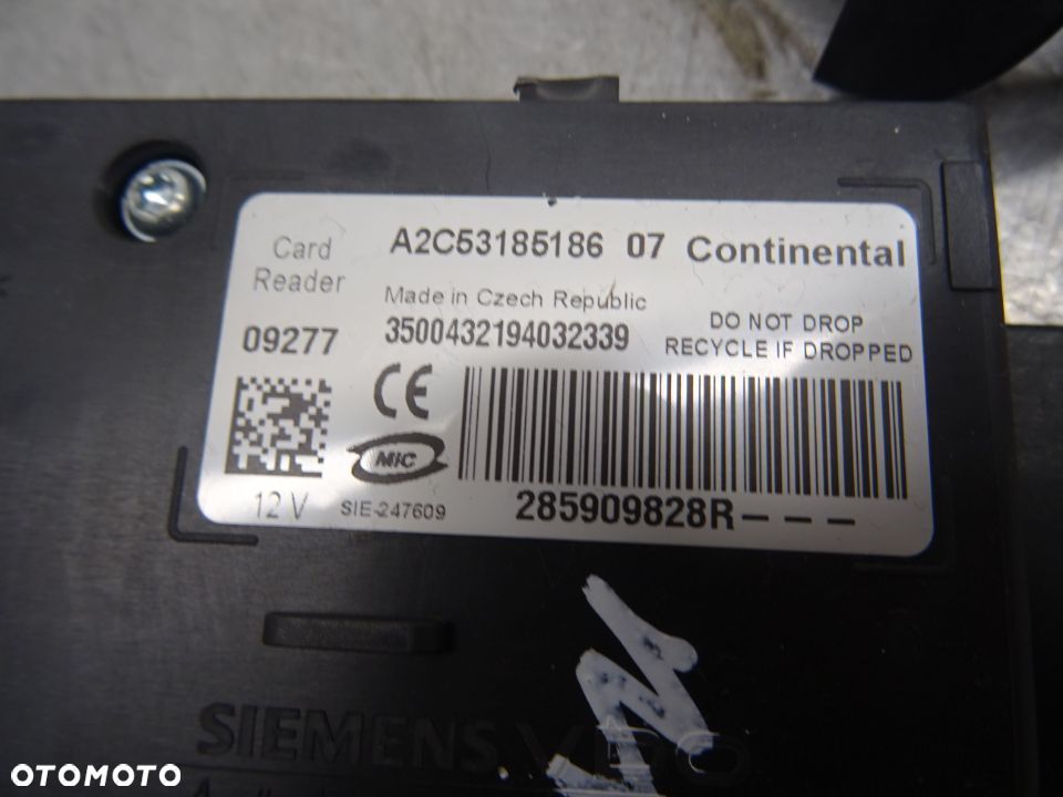 RENAULT MEGANE III 08-11 KOMBI 1.5DCI STACYJKA CZYTNIK KART WKŁADKA - 2