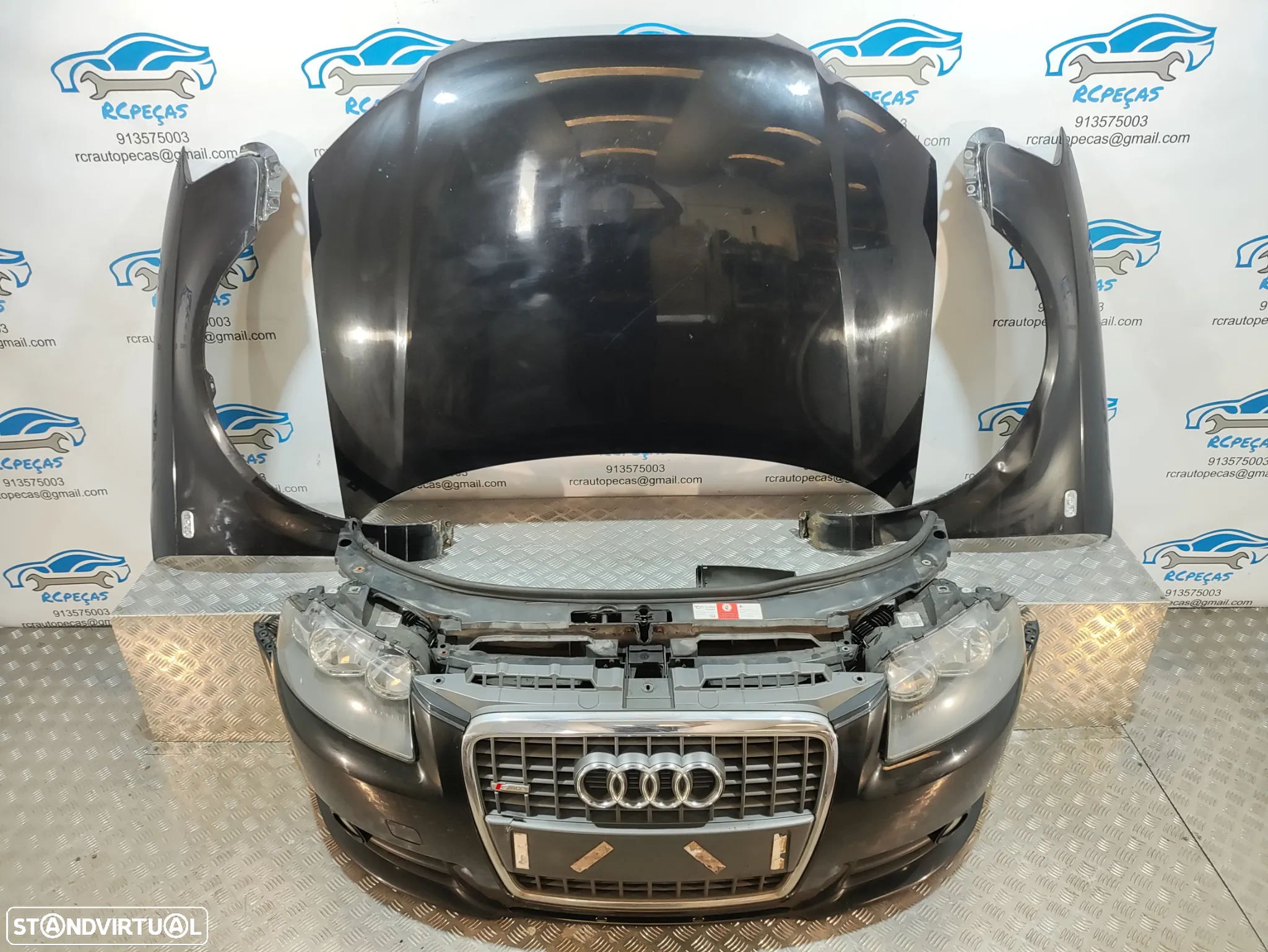 FRENTE COMPLETA AUDI A3 8P 8P1 FASE II 2 SLINE S-LINE S LINE CAPOT PARACHOQUES GUARDA-LAMAS OTICAS RADIADOR VENTILADOR FRENTE FIBRA REFORÇO - 8