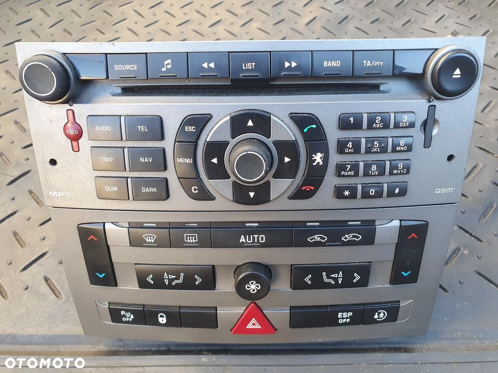 RADIO NAWIGACJA GPS PEUGEOT 407 (2004-2008) 96614505YW  96573322YW   + PANEL KLIMATYZACJI - 1