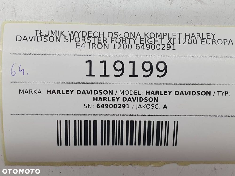 TŁUMIK WYDECH OSŁONA HARLEY DAVIDSON SPORSTER 48 XL 1200 E4 IRON 64900291 - 11
