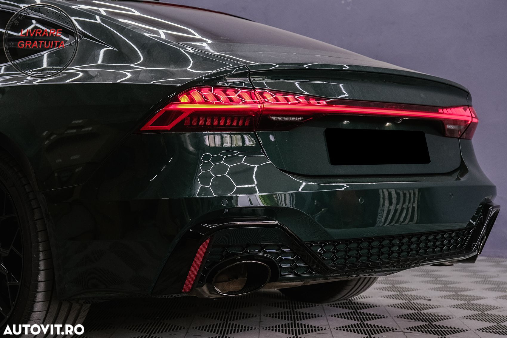 Bara Spate cu Difuzor si ornamente evacuare Audi A7 4K8 Sportback (2018-up) RS Des- livrare gratuita - 14
