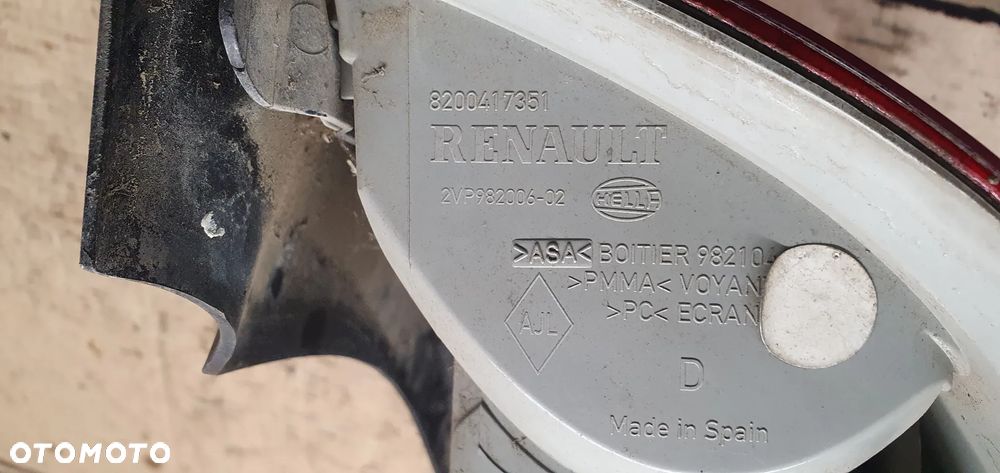 Lampa prawy tył tylna prawa Renault Megane II Kombi 8200417351 - 5