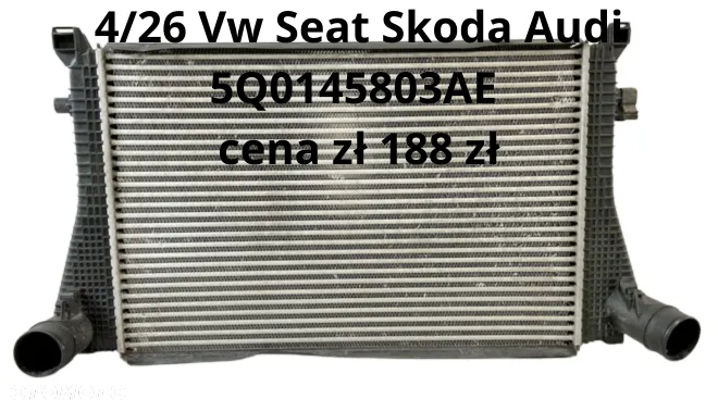Dodatkowa chłodnica powietrza AUDI A6 A7 C7 4G0145804A  4G0145804D / Vw Golf 7 Seat Leon 3 Skoda Octavia 3 Audi A3 12-18r chłodnica powietrza  5Q0145803AE - 9