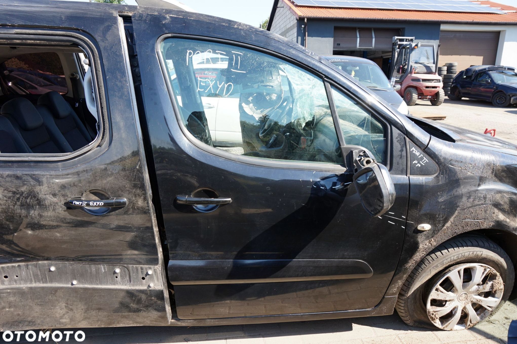 DRZWI PRZEDNIE PRAWE PARTNER BERLINGO III B9 EXYB  CZARNY PEUGEOT 2008-2018 - 1