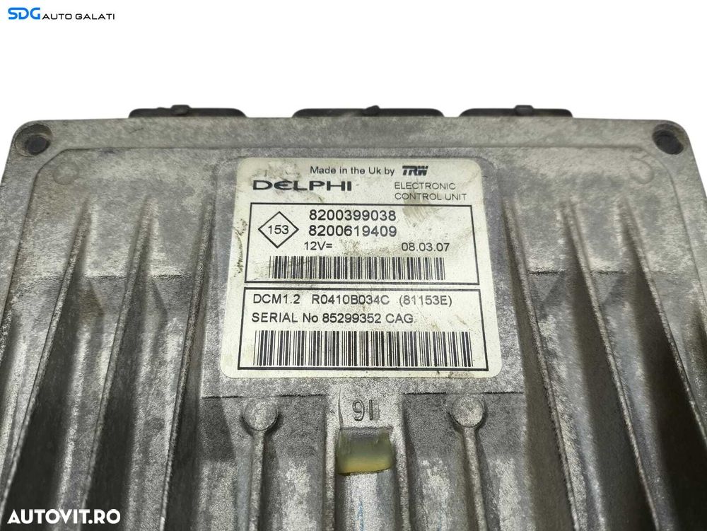 ECU Calculator Motor Delphi Renault Megane 2 1.5 dCi 2002 - 2008 Cod 8200399038 8200619409 [LR1621] [LR1622] - 2