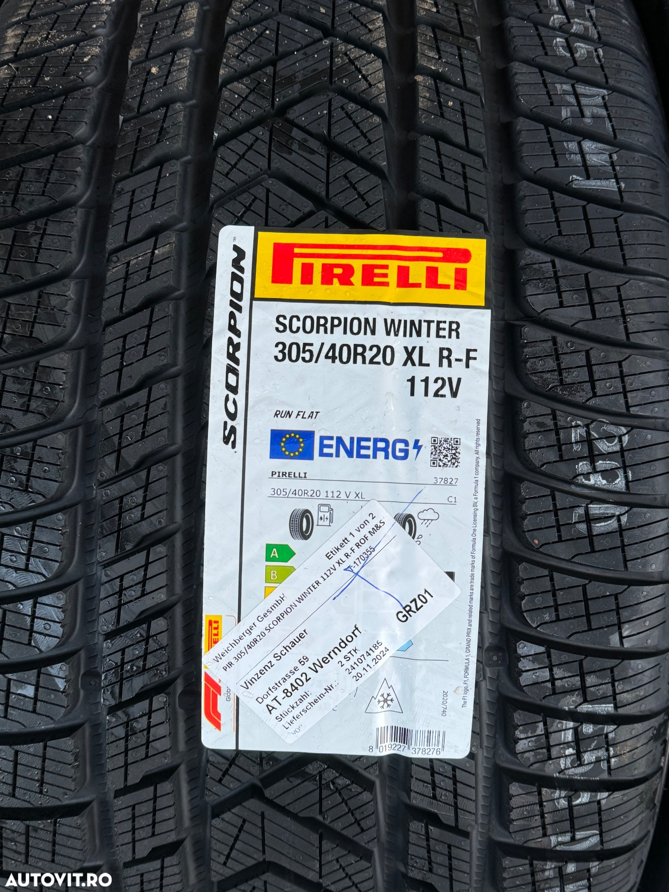 Vând set anvelope 275/45/20-305/40/20 Pirelli de iarnă cu runflat noi - 2