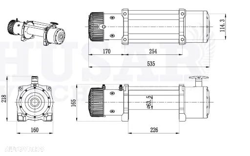 troliu HUSAR WINCH BST S 13000lbs (trage 5897kg) cu dispozitiv rulare corecta cablu - 7