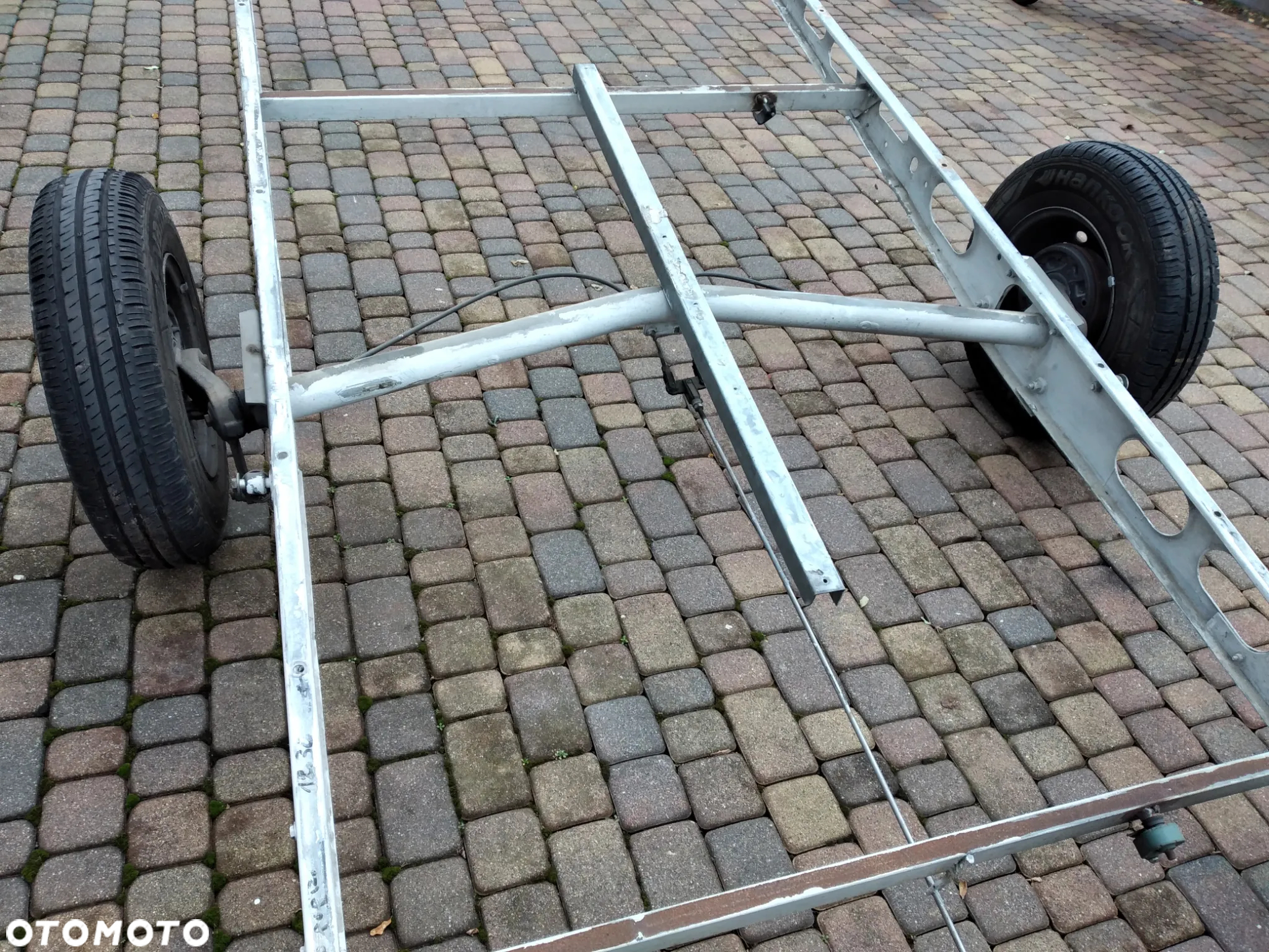 Rama przyczepa kempingowa Hobby 2002r 450 oś skrętna koła amortyzatory linki, brak dyszla i rejestracji - 2