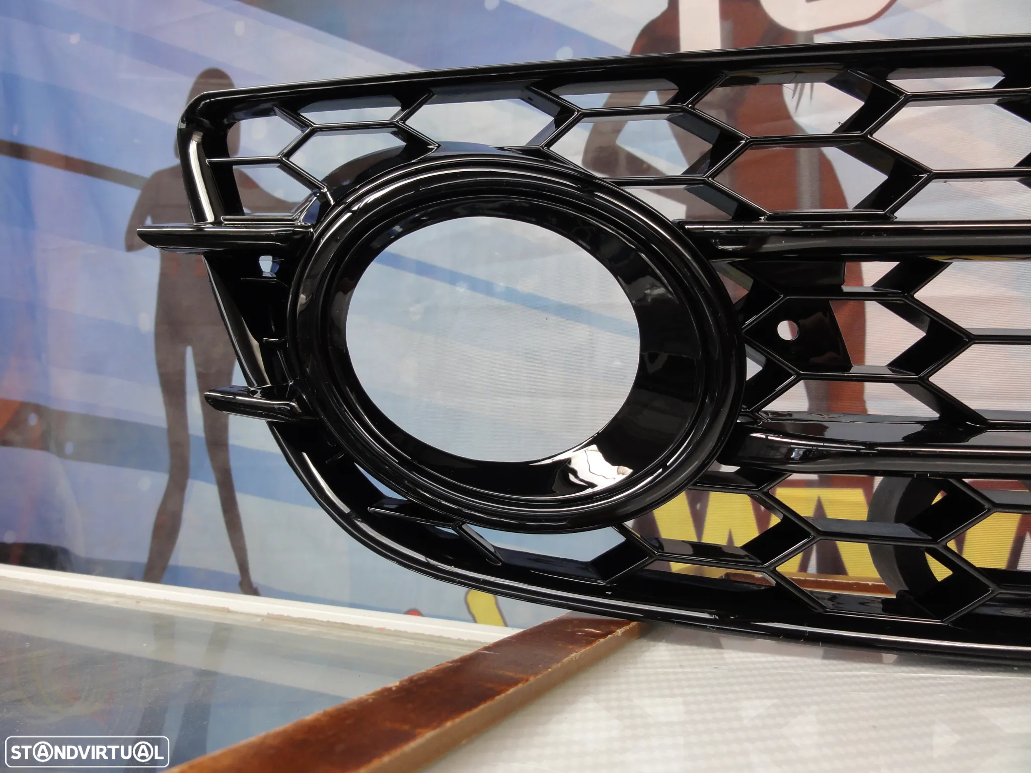 Grelhas faróis nevoeiro Audi A4 B8 08-11 RS LOOK preto brilhante (para-choques sline e S4) - 4