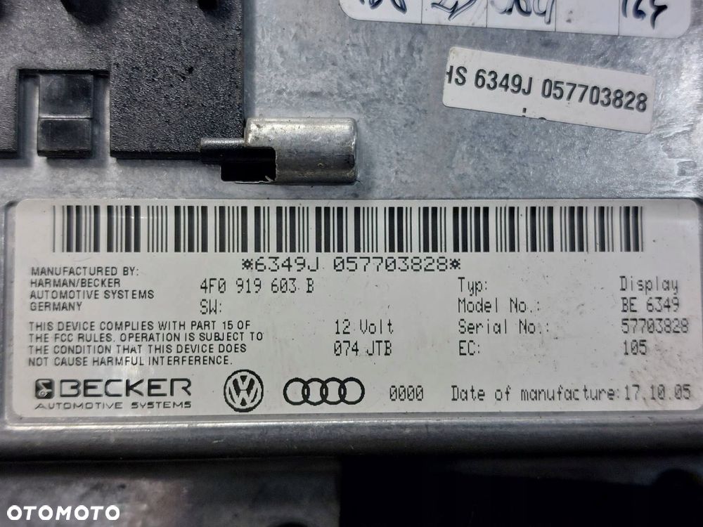 WYŚWIETLACZ AUDI A6 C6 4F0919603B - 4