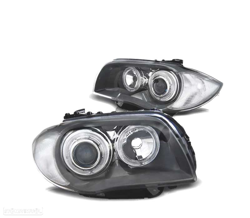 FARÓIS ANGEL EYES LED PARA BMW S1 E87-81-82-88 04-11 CINZENTO - 2